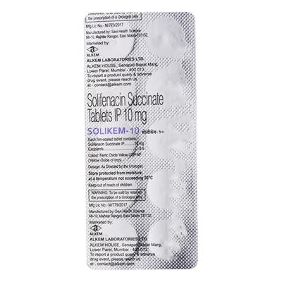 Solikem 10mg Tablet 10'S - Bladder And Prostate Disorders-Dru