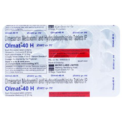 OLMAT 40 H Tablet 15's - Hypertension-Ang