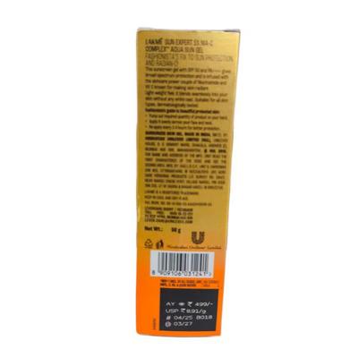 Lakme 9To5 Sun Expert 5% Nia-C Complex Spf 50 Pa++++ Aqua Sun Gel 56 g - Face Gels