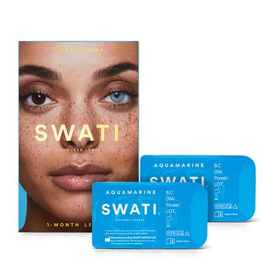 Swati Cosmetics Coloured Lenses Aquamarine 1 Month Contact Lenses ( - 1.75) 1's - Eyecare Lenses