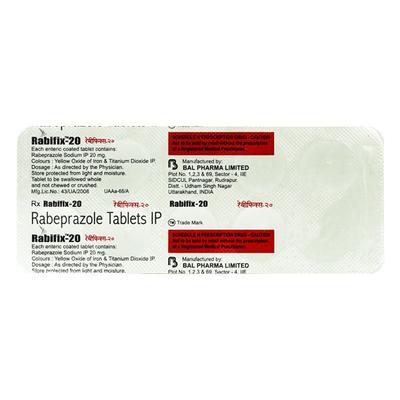 RABIFIX 20 Tablet 10's - Ulcer/Reflux/Flatulence-Aaa