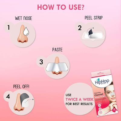 Hiphop Skincare Deep Cleansing Charcoal Nose Strips For Women - 10 Strips 1's - Masks & Peels