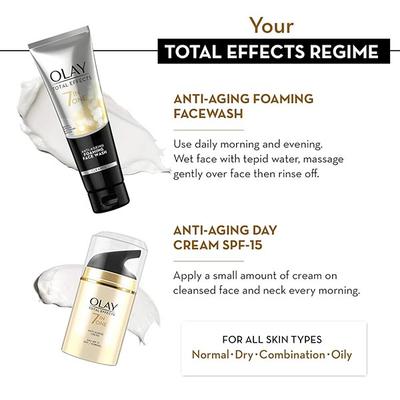 Olay Total Effects Giftpack - Day Cream with Spf 15 50gm + Cleanser 100gm 1's - Face Serum
