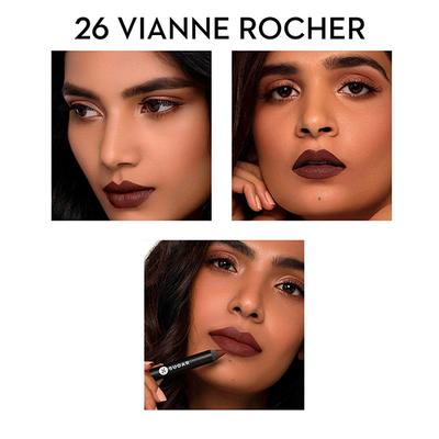 SUGAR Cosmetics Matte As Hell Crayon Lipstick - 26 Vianne Rocher (Deep Chocolate Brown) 2.8 gm - Lip Crayons