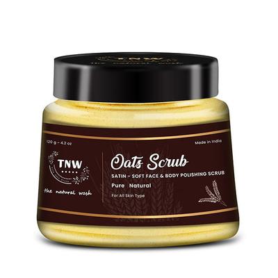 The Natural Wash Oats Scrub - A Mild Exfoliating Polishing Scrub For Face & Body 120 Gm - Face Scrubs
