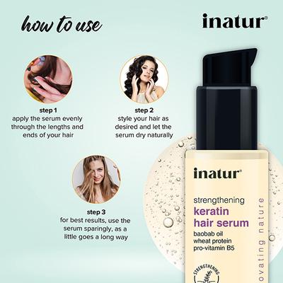 Inatur Keratin Damage Control Hair Serum 50ml - Hair Serums