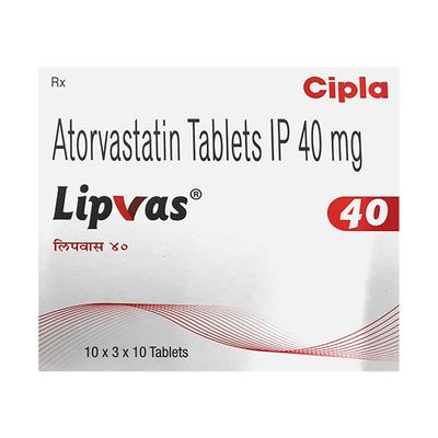 Lipvas 40mg Tablet 10'S - High Cholesterol-Dys
