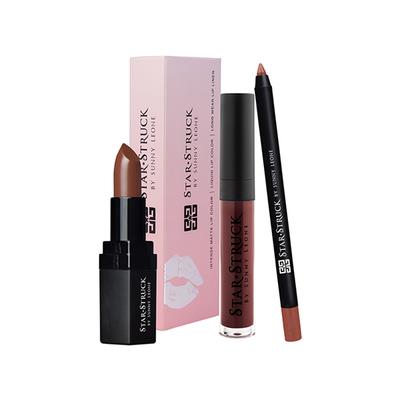 Star Struck by Sunny Leone Cinnamon Lip Kit Lipstick and Lip Gloss and Lip Liner 3's - Lipsticks