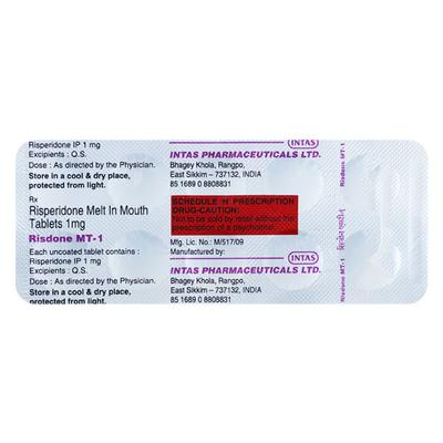 Risdone MT 1mg Tablet 10'S - Schizophrenia-Aps