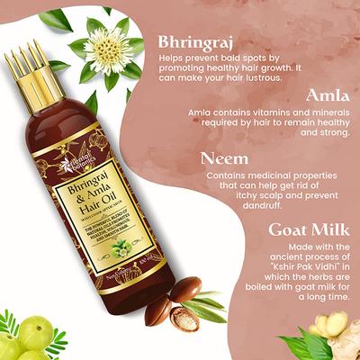 Oriental Botanics Hair Oil with Comb Applicator - Bhringraj & Amla 100 ml - Hair Oils