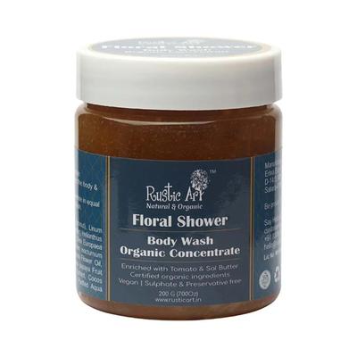 Rustic Art Organic Floral Shower Body Wash Concentrate 200 gm - Shower Gels & Body Wash