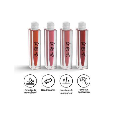 Renee Stay with Me Matte Liquid Lipstick - Nutty Nudes, 5ml each 4's - Liquid Lipsticks