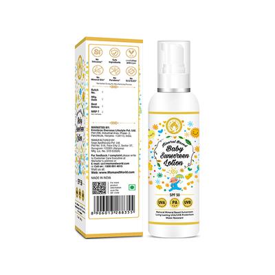 Mom & World SPF 50 Mineral Based Baby Sunscreen Lotion 120 ml - Creams, Lotions & Oils