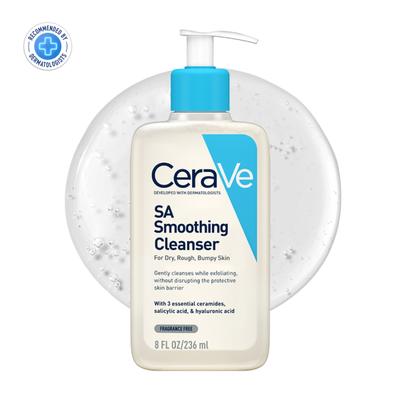 CeraVe SA Smoothing Cleanser For Dry, Rough & Bumpy Skin, Face wash with Salicylic Acid & Ceramides 236 ml - Face Washes