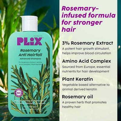 PLIX Rosemary Anti Hairfall Regime Combo of 3% Redensyl Serum, Advanced Shampoo & Conditioner 450 ml - Dry Shampoos & Conditioners