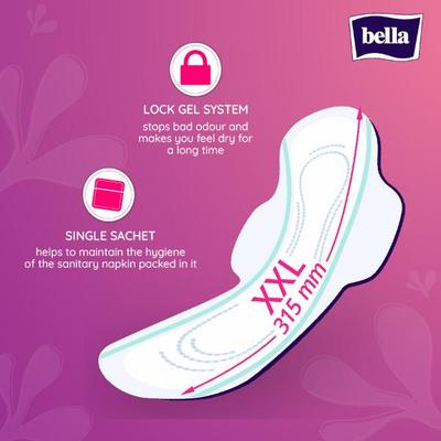 Bella Ultra Night Drai Sanitary Pad for Very Heavy Flow (XXL) 14's - Sanitary Napkins
