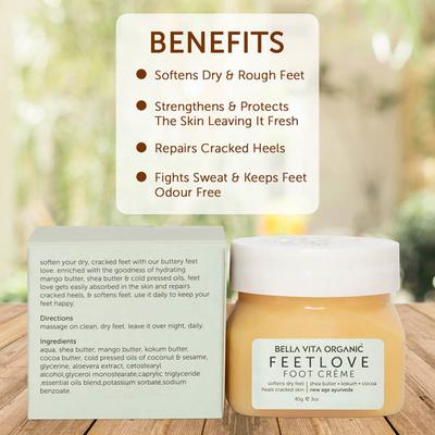 Bella Vita Organic Feet Love Foot Cream Softens 85 gm - Foot Creams & Lotions