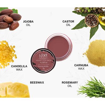 Love Earth Lip Tint & Cheek Tint Multipot-Never Look Back - Ruby Pink 8 gm (N) - Lip Stains & Tints
