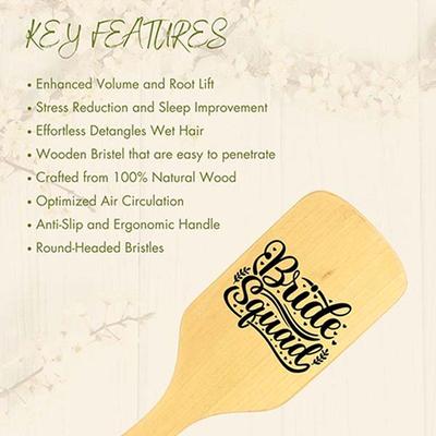 Allure Personalised Paddle Hair Brush Bride Squad Print 1's - Hair Brushes