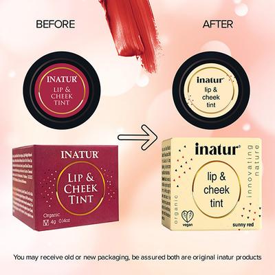 Inatur Lip and Cheek Tint - Sunny Red 4 gm - Lip Stains & Tints