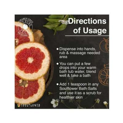 Soulflower Grapefruit Aroma Massage Oil 90 ml - Massage Oils