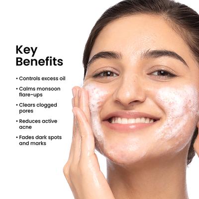 Foxtale Oil and Acne Control Face Wash - Fights Acne, Calms Skin, No Dryness 150 ml - Face Wash & Cleansers