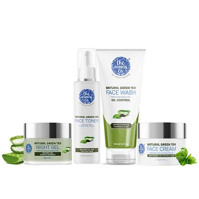 The Moms Co. Oily Skin Complete Care Kit-Green Tea Face Wash, Toner, Night Cream, Day Cream 1's - Face Moisturizers