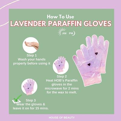House of Beauty Lavender Paraffin Hand Gloves-At Home Manicure For Soft, Smooth Hands (1Pair) 1's - Hand Creams