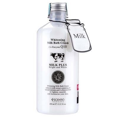 Scentio Milk Plus Organic Whitening Q10 Bath Cream 450 ml - Shower Gels & Body Wash