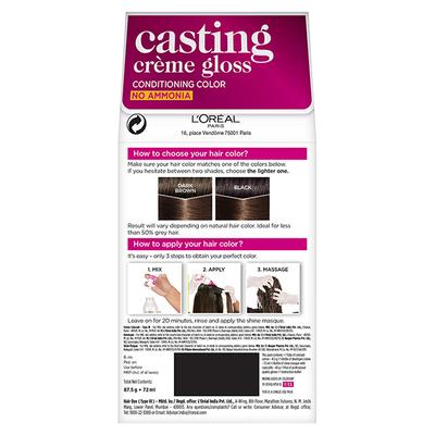 L'Oreal Paris Casting Creme Gloss Hair Color, 400 Dark Brown 159.5 Gm - Crème