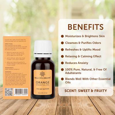 Bella Vita Organic Orange Essential Oil 15 ml - Massage Oils