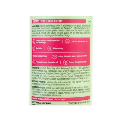 Fabessentials Avocado Lychee Body Lotion Enriched with Almond Oil Protects Against Sunburn 250 ml - Skin-Treatment