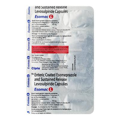 Esomac L Capsule 10'S - Ulcerative Colitis/Bowel Inflammatory Disease-Ant