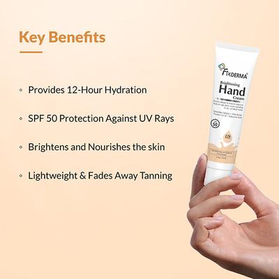 Fixderma Brightening Hand Cream for Women and Men, for Dry and Rough Hands All Skins Types 30 gm - Night Cream