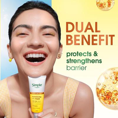Simple Mattifying UV Fluid SPF 50 PA++++ with Niacinamide| Sunscreen for oily & sensitive skin, 40ml - Body Sunscreen