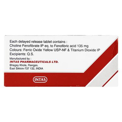 Adilip 135mg Tablet 10'S - High Cholesterol-Dys
