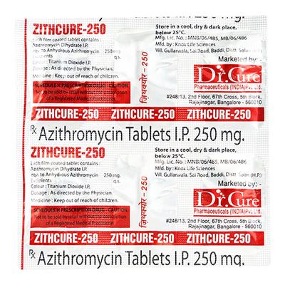 ZITHCURE 250 Tablet 6's - Bacterial Infections-Mac