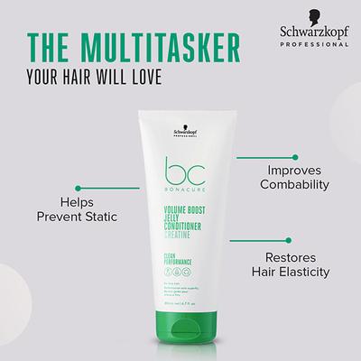 Schwarzkopf Professional Bonacure Volume Boost Jelly Conditioner with Creatine for Fine Hair with Vegan Keratin 200 ml - Conditioners