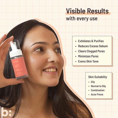 Biocule Oil Clear Foaming Face Wash For Acne, Pimple & Oil Control, With Salicylic Acid (Bha) 100 ml - Face Wash & Cleansers