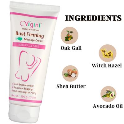 Vigini Bust Firming Massage Cream 100ml + Whitenin g & Lightening Intimate Hygiene Gel Wash 100 g - Intimate Care