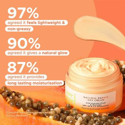 PureSense Natural Papaya Day Cream with Kakadu Plum & Moringa with SPF 20 & UV protection Face Moisturizer 60 ml - Day Cream