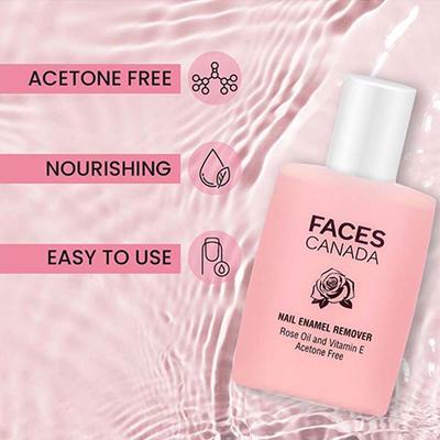 Faces Canada Nail Enamel Remover, Soft and Hydrated Cuticles, Gentle Nail Polish Remover 90 ml - Nail Polish Remover