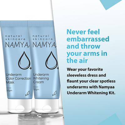 Namyaa Underarm Whitening Cream Kit for Dark Underarm and Uneven Tone with Vitamin C and Charcoal Extracts 100gm 2's - Intimate Hygiene
