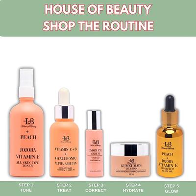 House of Beauty Super Fruit Glow Oil with Peach+Jojoba-All Skin Type For Massage & Primer 30ml - Face Oils