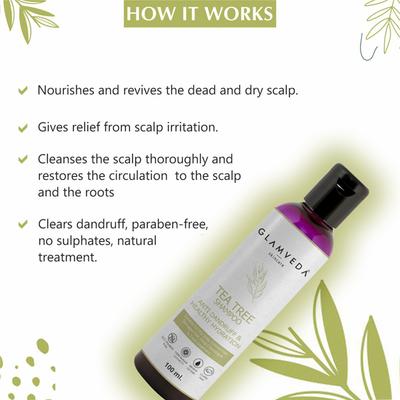Glamveda Anti Dandruff and Healthy Hydration Tea Tree Shampoo 100 ml - Shampoos