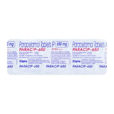 PARACIP 650mg Tablet 10's (se) - Fever-Ana