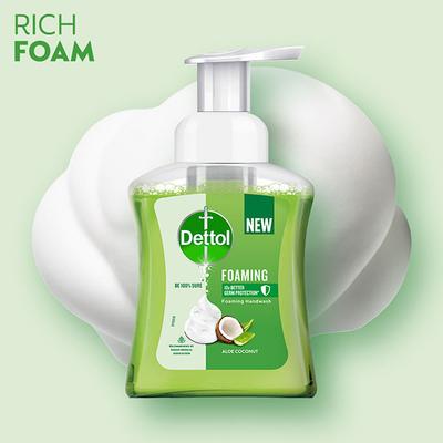 Dettol Foaming Handwash Combo - Aloe Coconut (Pump 250 ml + Refill 200 ml) - Hand Wash & Soaps