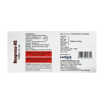 Neopress HS 50/12.5mg Tablet 10'S - Hypertension-Ang
