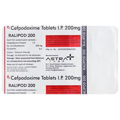 RALIPOD 200 Tablet 10's - Bacterial Infections-Cep