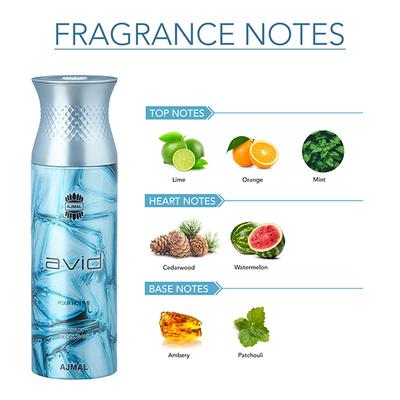 Ajmal Avid & Sacrifice Ii & Silvershade Deodorant Spray - For Men (Pack Of 3) 200 ml - Men Perfumes (Edt/Edp)
